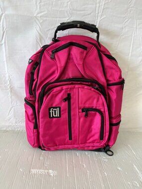 FUL Bright Pink Multi-Compartment Laptop School Travel Backpack NEW